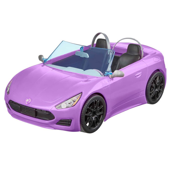 Barbie Muñeca y su Descapotable Morado con Detalles Realistas