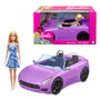 Barbie Muñeca y su Descapotable Morado con Detalles Realistas