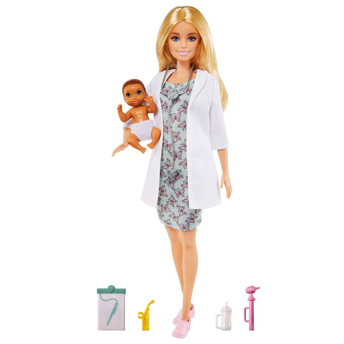 Barbie Muñeca Pediatra GVK03 con Bebé y Accesorios