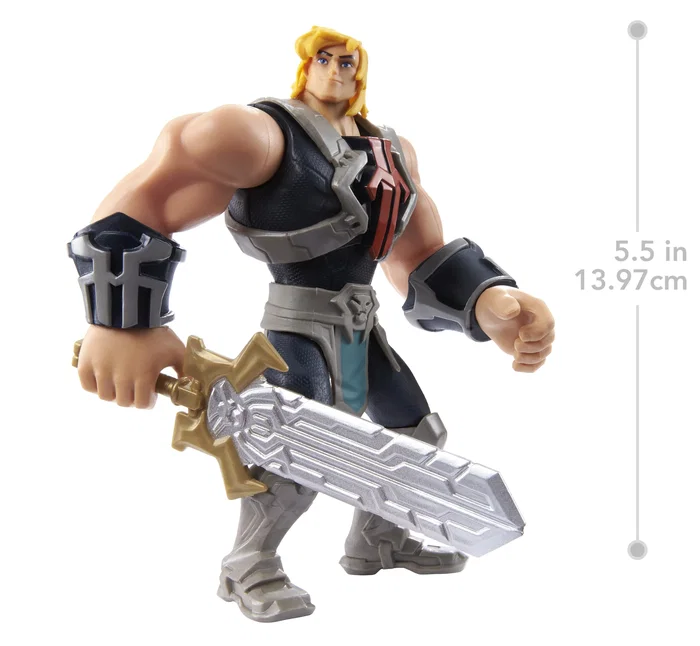 Mattel Figura He-Man Masters of the Universe, Figura de Acción PVC 14 cm con Espada de Poder, Serie Netflix