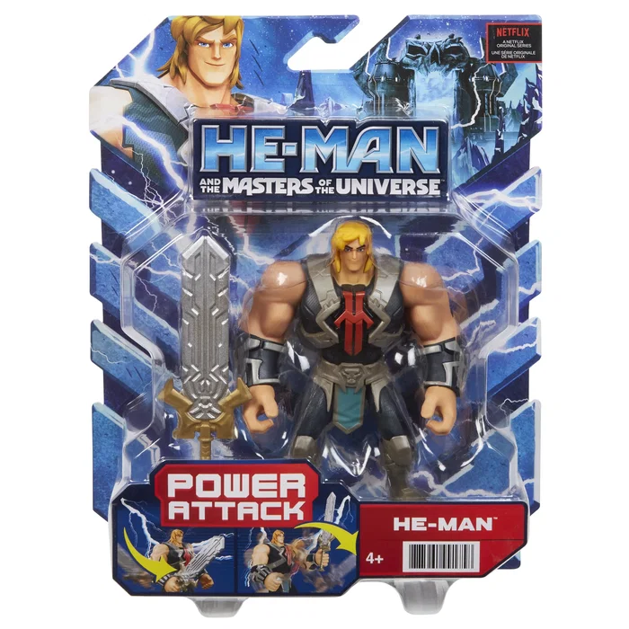 Mattel Figura He-Man Masters of the Universe, Figura de Acción PVC 14 cm con Espada de Poder, Serie Netflix