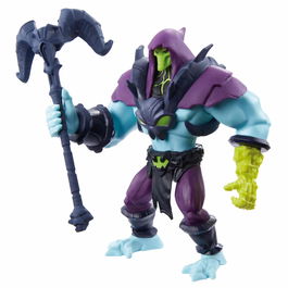 Mattel Figura Masters Of The Universe Skeletor 14 cm PVC, Colección Netflix He-man and the Masters of the Universe con Vaculo de Poder y Efecto Power Attack