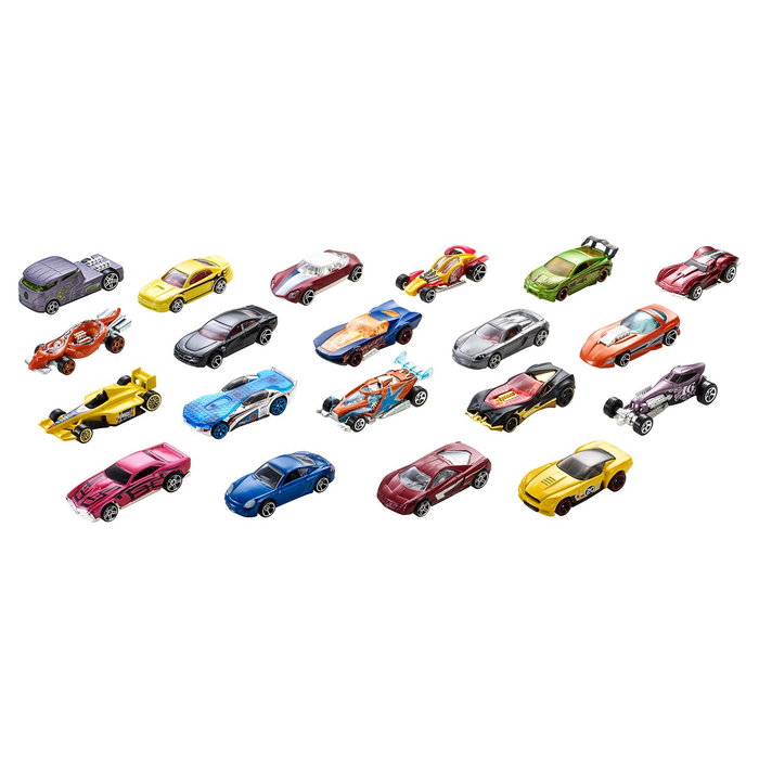 Hot Wheels Pack 20 Vehículos H7045 Coches a Escala 1:64 para Niños y Coleccionistas