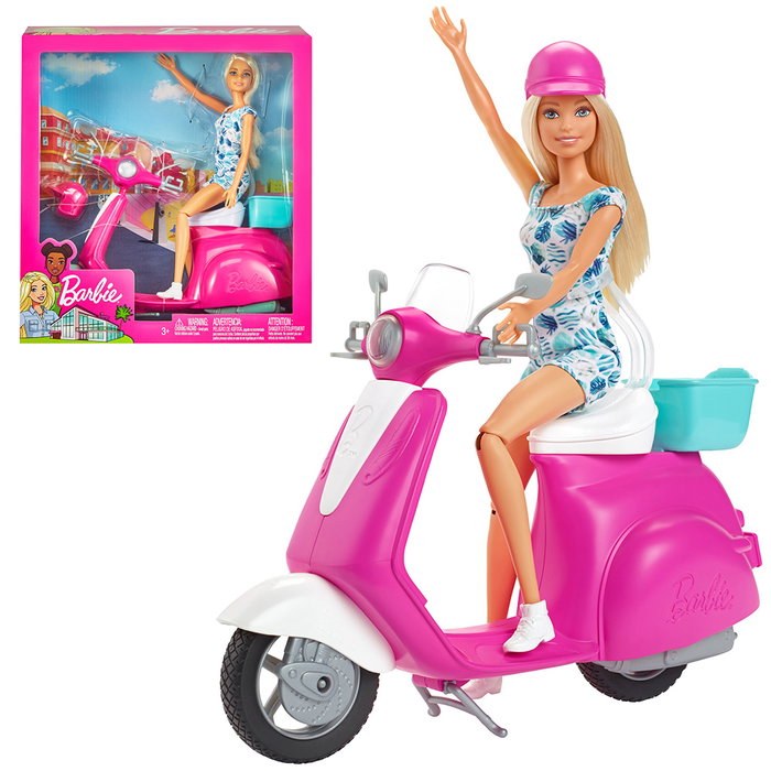 Muñeca Barbie Y Su Scooter Gbk85 Mattel Muñeca Barbie Y Su Scooter Gbk85 Mattel