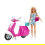 Muñeca Barbie Y Su Scooter Gbk85 Mattel