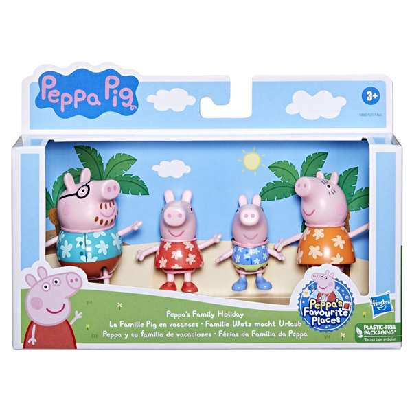 Peppa Pig Pack de 4 Figuras Familia 7 cm - Modelos Surtidos