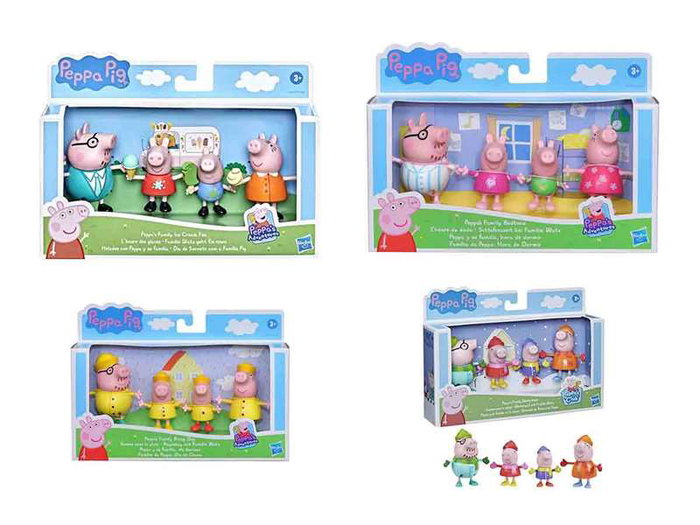 Peppa Pig Pack de 4 Figuras Familia 7 cm - Modelos Surtidos
