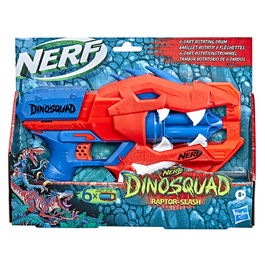 Hasbro Nerf Lanzador Dino Squad Raptor-Slash con Tambor Giratorio de 6 Dardos para Aventuras de Batalla
