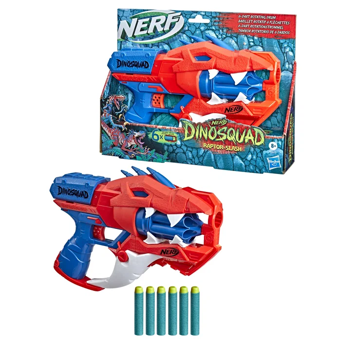 Hasbro Nerf DinoSquad Raptor-Slash - Arco y Flechas de Juguete con Tema Dinosaurio, Incluye 6 Dardos, Edad Recomendada 8+ Años