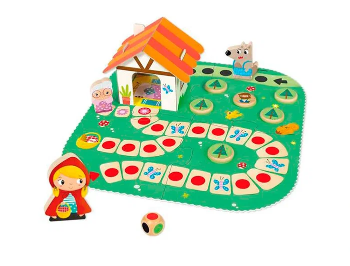 Goula Juego Caperucita Roja de Madera ¡Ayuda a Caperucita a Llegar a Casa de la Abuelita! para Niños a partir de 2 Años
