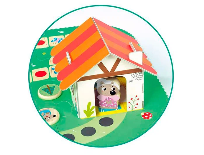 Goula Juego Caperucita Roja de Madera ¡Ayuda a Caperucita a Llegar a Casa de la Abuelita! para Niños a partir de 2 Años