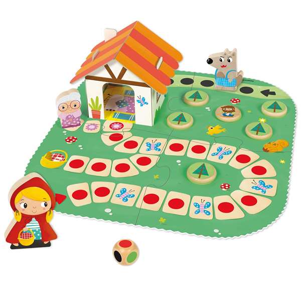 Goula Juego Caperucita Roja de Madera ¡Ayuda a Caperucita a Llegar a Casa de la Abuelita! para Niños a partir de 2 Años