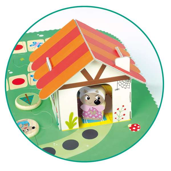 Goula Juego Caperucita Roja de Madera ¡Ayuda a Caperucita a Llegar a Casa de la Abuelita! para Niños a partir de 2 Años