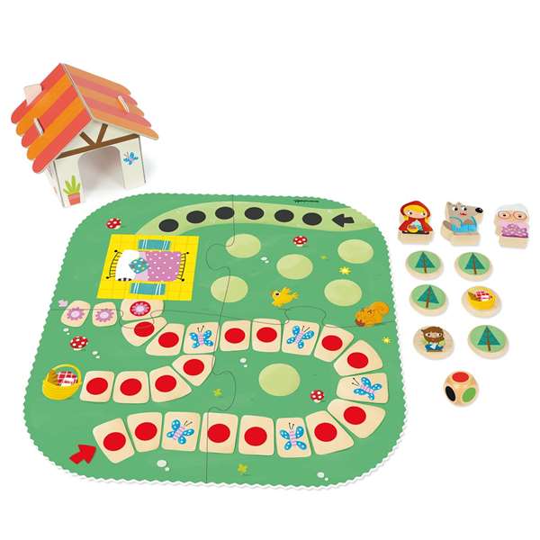 Goula Juego Caperucita Roja de Madera ¡Ayuda a Caperucita a Llegar a Casa de la Abuelita! para Niños a partir de 2 Años