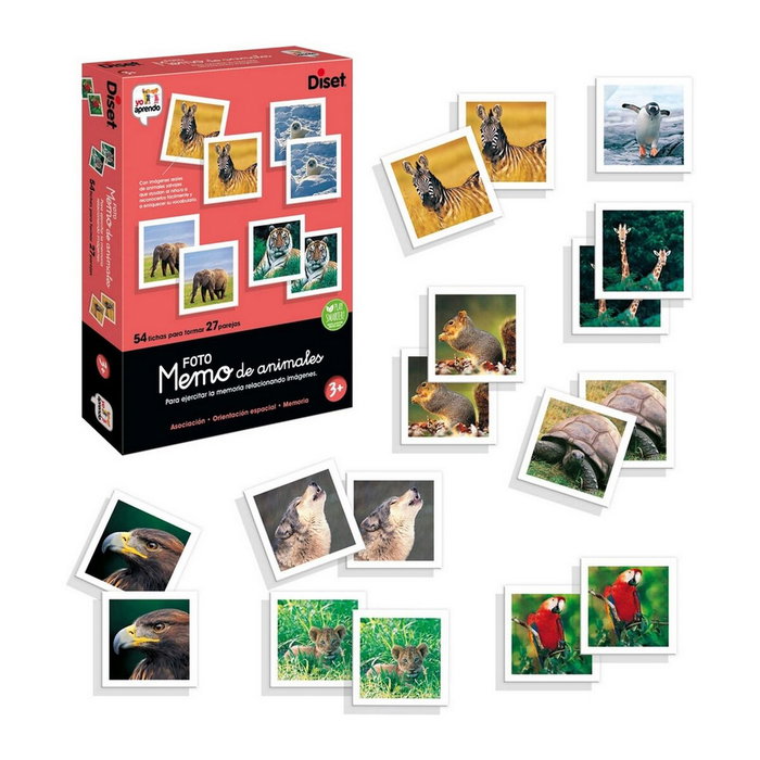 Diset Juego Memo Photo Animales de 54 fichas Diset Juego Memo Photo Animales de 54 fichas