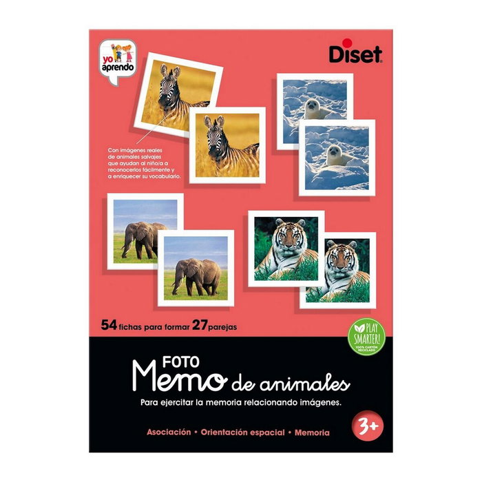 Diset Juego Memo Photo Animales de 54 fichas Diset Juego Memo Photo Animales de 54 fichas