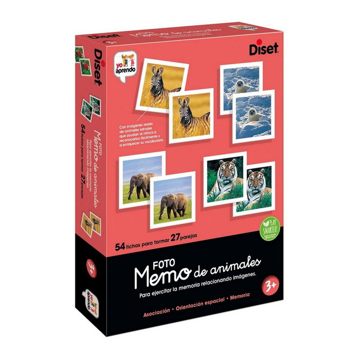 Diset Juego Memo Photo Animales de 54 fichas Diset Juego Memo Photo Animales de 54 fichas