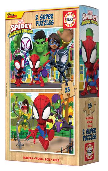 Educa Super Puzzles Spidey y sus increíbles amigos 2x25 piezas