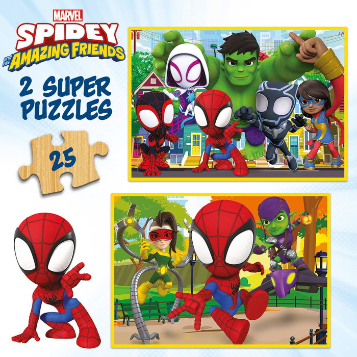 Educa Super Puzzles Spidey y sus increíbles amigos 2x25 piezas