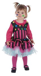 Creaciones Llopis Disfraz Bebe Payasa Rayas 0-12 Meses Vestido