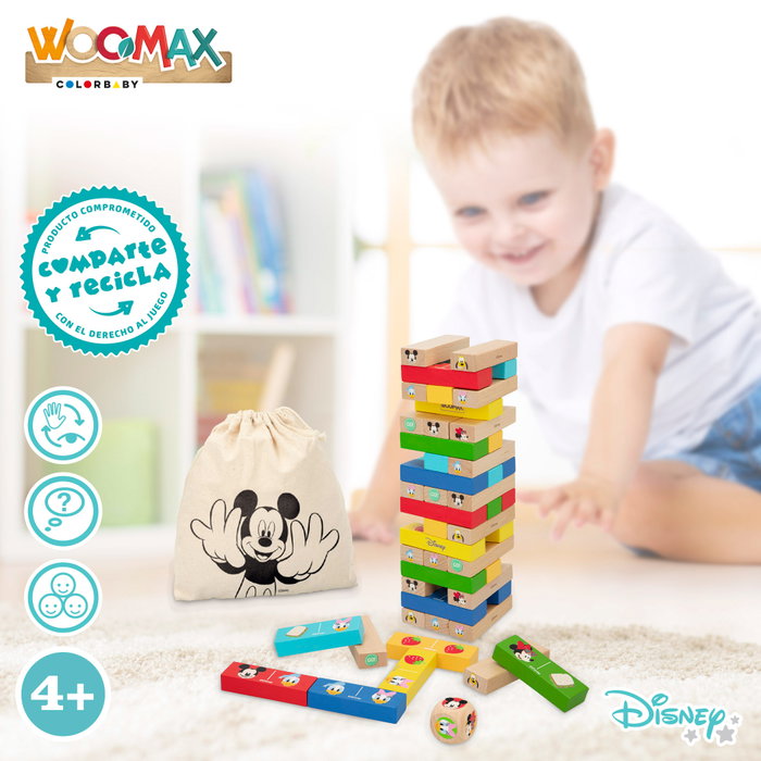 WOOMAX Disney Juego de bloques apilables de madera WOOMAX Disney Juego de bloques apilables de madera