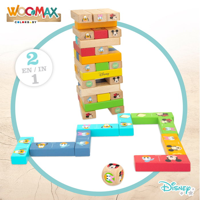 WOOMAX Disney Juego de bloques apilables de madera WOOMAX Disney Juego de bloques apilables de madera