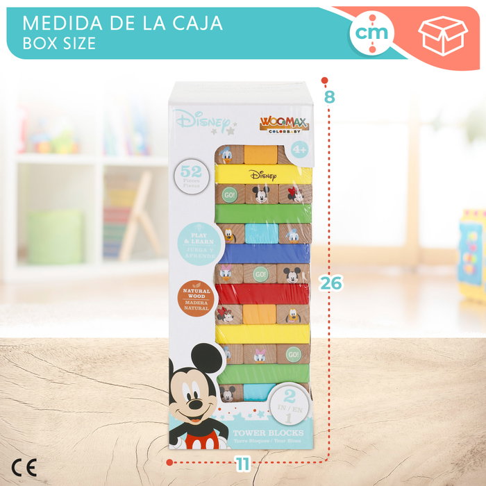 WOOMAX Disney Juego de bloques apilables de madera WOOMAX Disney Juego de bloques apilables de madera