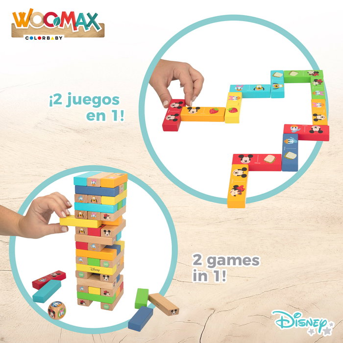 WOOMAX Disney Juego de bloques apilables de madera WOOMAX Disney Juego de bloques apilables de madera