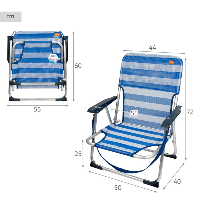 Aktive Silla plegable fija marinera Aktive Beach Aktive Silla plegable fija marinera Aktive Beach
