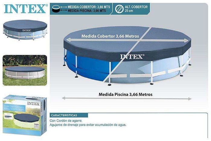 Intex Cubierta de lona para piscina redonda de 3,66 m