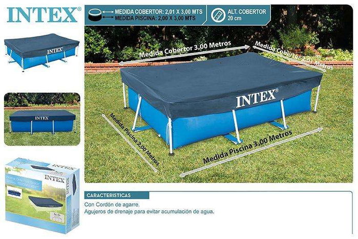 Intex Cubrepiscinas Rectangular 300x200 cm PVC/PE