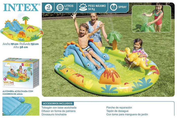 Intex Centro de Juegos Hinchable Little Dino con Tobogán y Fuente Intex Centro de Juegos Hinchable Little Dino con Tobogán y Fuente