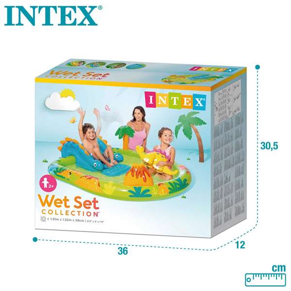 Intex Centro de Juegos Hinchable Little Dino con Tobogán y Fuente Intex Centro de Juegos Hinchable Little Dino con Tobogán y Fuente