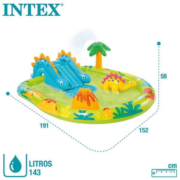 Intex Centro de Juegos Hinchable Little Dino con Tobogán y Fuente Intex Centro de Juegos Hinchable Little Dino con Tobogán y Fuente