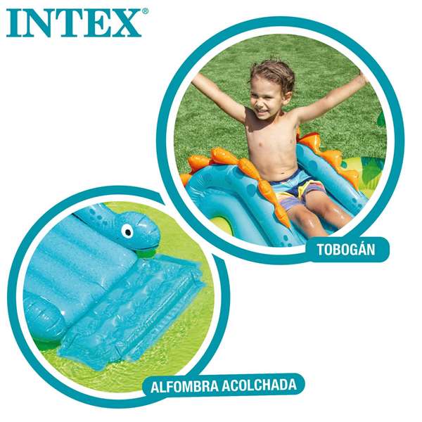 Intex Centro de Juegos Hinchable Little Dino con Tobogán y Fuente Intex Centro de Juegos Hinchable Little Dino con Tobogán y Fuente