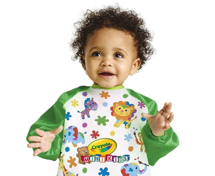 Crayola Delantal Lavable con Mangas Creativo Mini Kids para niños a partir de 1 año, 20x1x2.5 cm