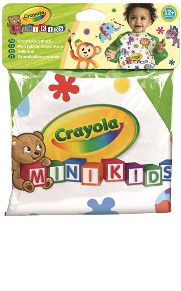 Crayola Delantal Lavable con Mangas Creativo Mini Kids para niños a partir de 1 año, 20x1x2.5 cm