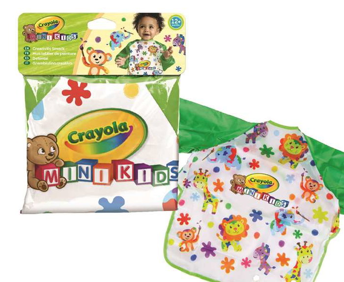 Crayola Delantal Lavable con Mangas Creativo Mini Kids para niños a partir de 1 año, 20x1x2.5 cm
