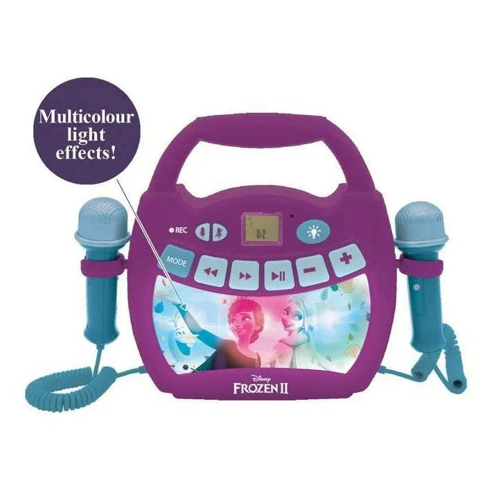 Lexibook Karaoke Digital Portátil Disney Frozen MP320FZZ con Bluetooth y 2 Micrófonos