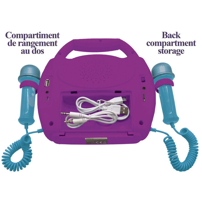 Lexibook Karaoke Digital Portátil Disney Frozen MP320FZZ con Bluetooth y 2 Micrófonos