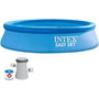 Intex Piscina Hinchable Redonda Easy Set con Filtro y Depuradora, 244 x 61 cm, Capacidad 1942 Litros