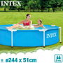 Piscina Desmontable Octogonal Intex Metal Frame 244x51 cm Redonda PVC y Metal (1828 Litros) +6 Años