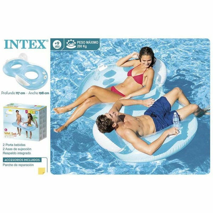 INTEX Colchoneta Hinchable Forma de 8 Doble 198 x 117 cm INTEX Colchoneta Hinchable Forma de 8 Doble 198 x 117 cm