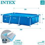 Intex Piscina Rectangular Desmontable 260x160x65 cm Capacidad 2282 Litros +6 Años