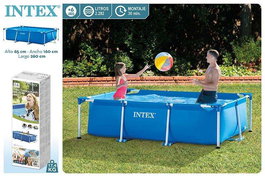 Intex Piscina Rectangular Desmontable 260x160x65 cm Capacidad 2282 Litros +6 Años
