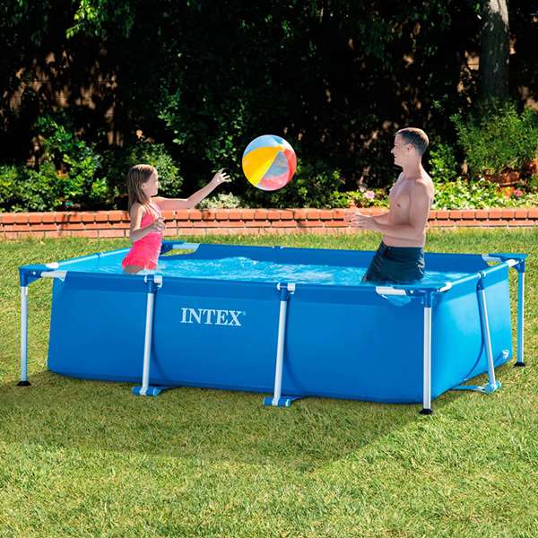 Intex Piscina Rectangular Desmontable 260x160x65 cm Capacidad 2282 Litros +6 Años