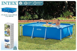 Piscina rectangular desmontable Intex 300x200x75 cm, Capacidad 3834 litros