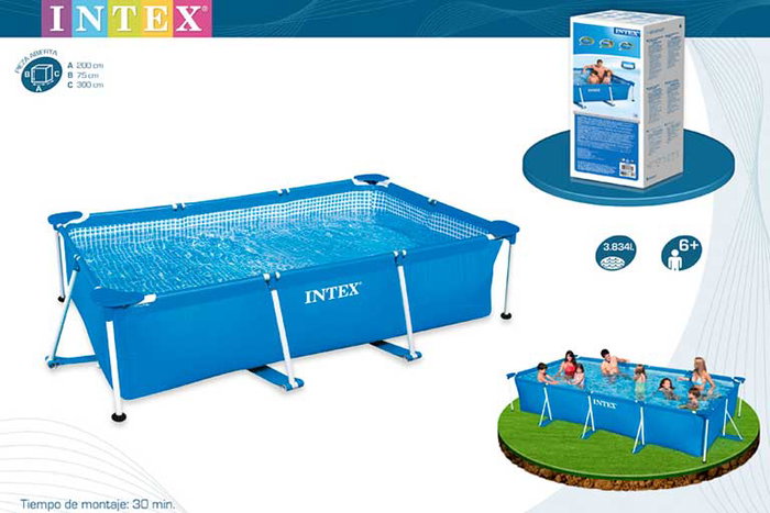 Intex Piscina Rectangular con Estructura Metálica 300 x 200 x 75 cm