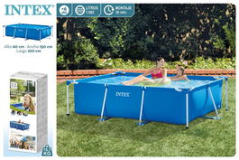 Intex Piscina Rectangular Desmontable 220x150x60 cm Capacidad 1662 Litros +6 Años