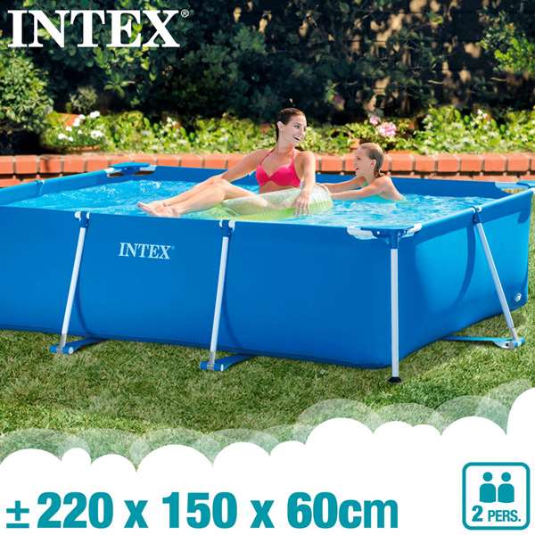 Intex Piscina Rectangular Desmontable 220x150x60 cm Capacidad 1662 Litros +6 Años